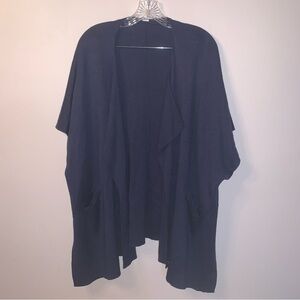 Lululemon Athletica Blue Wool Blend Cape Shrug Sweater with Cozy Knit Design